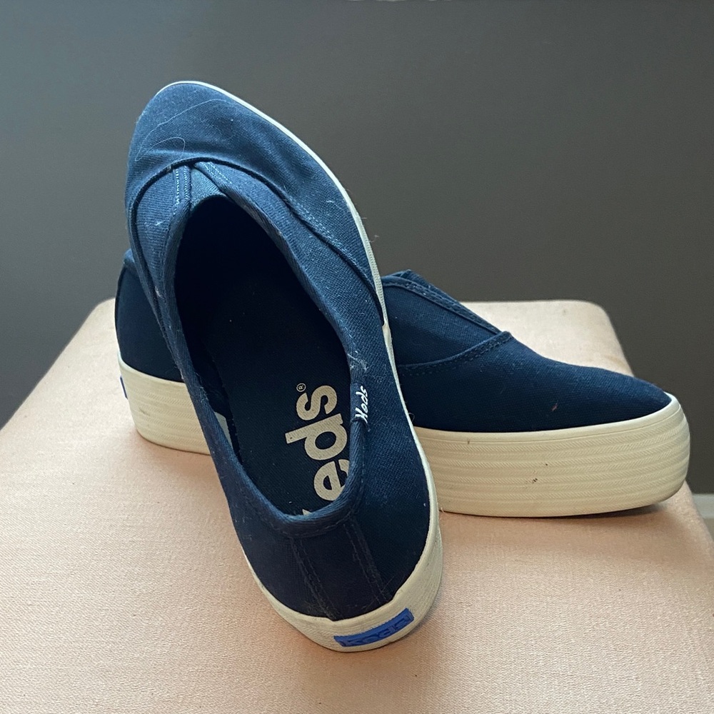 Keds Dark Blue Canvas Slip-Ons
